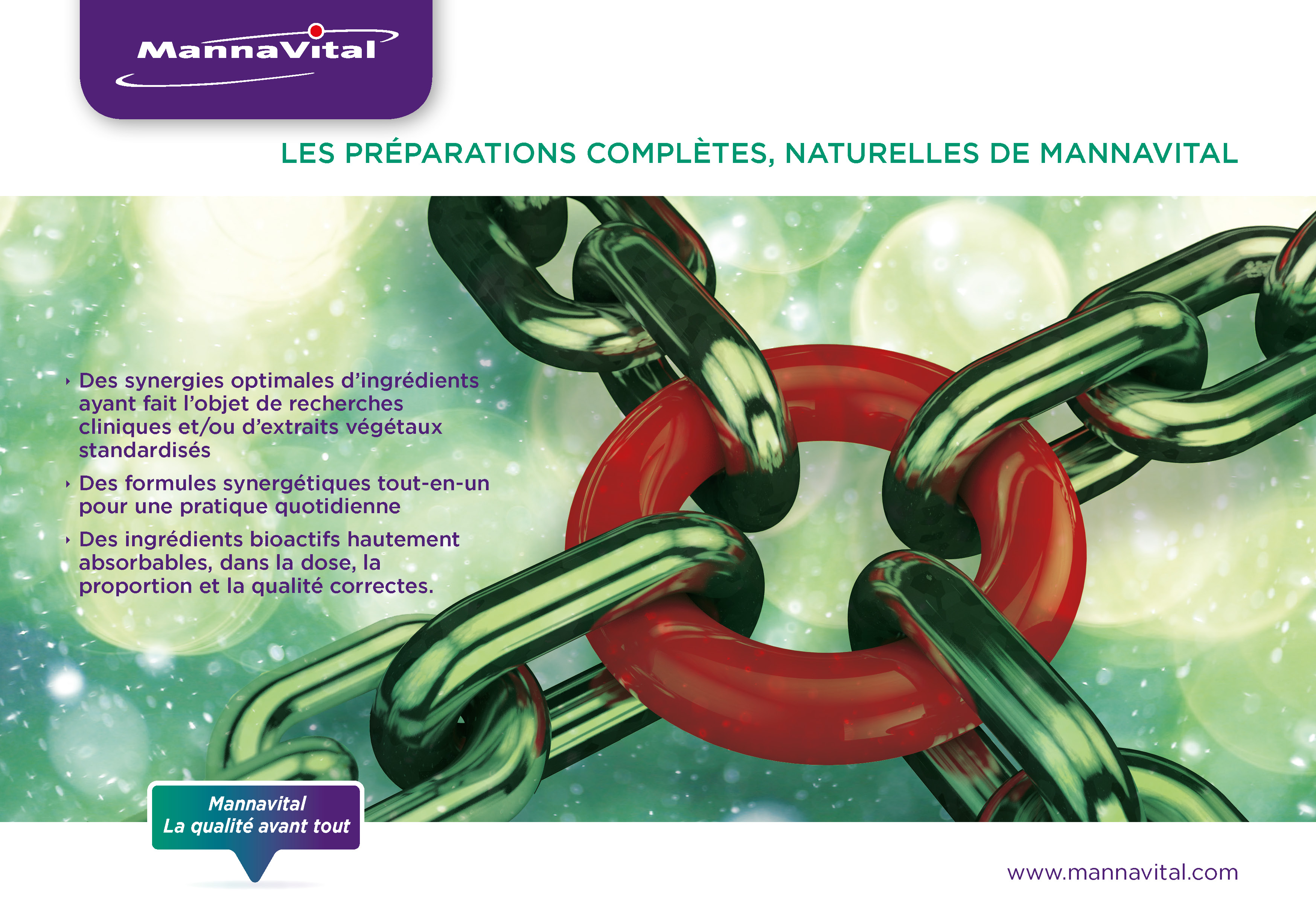 Dépliants "Les préparations complètes, naturelles de MannaVital"