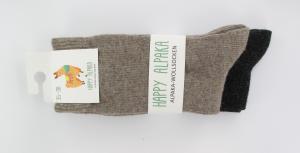 Happy alpaca chaussettes duopack beige/noir 35/38