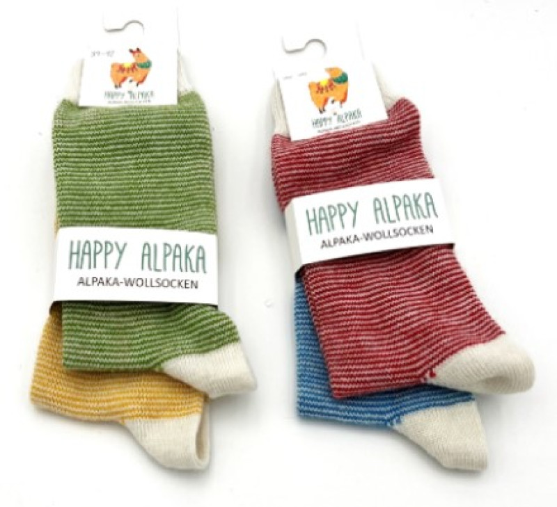 Alpaca 2-pack sokken streepjes blauw/rood